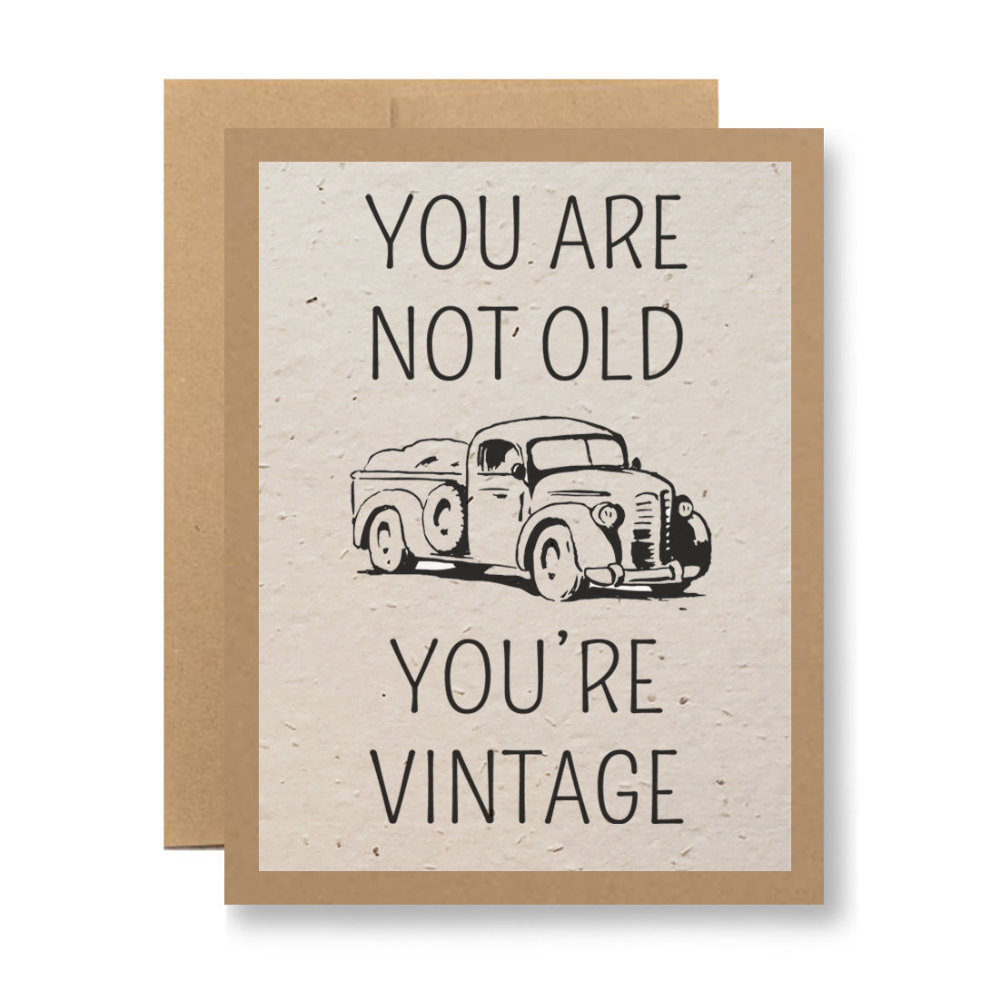 Plantable Greeting Card - You are not old, you're vintage