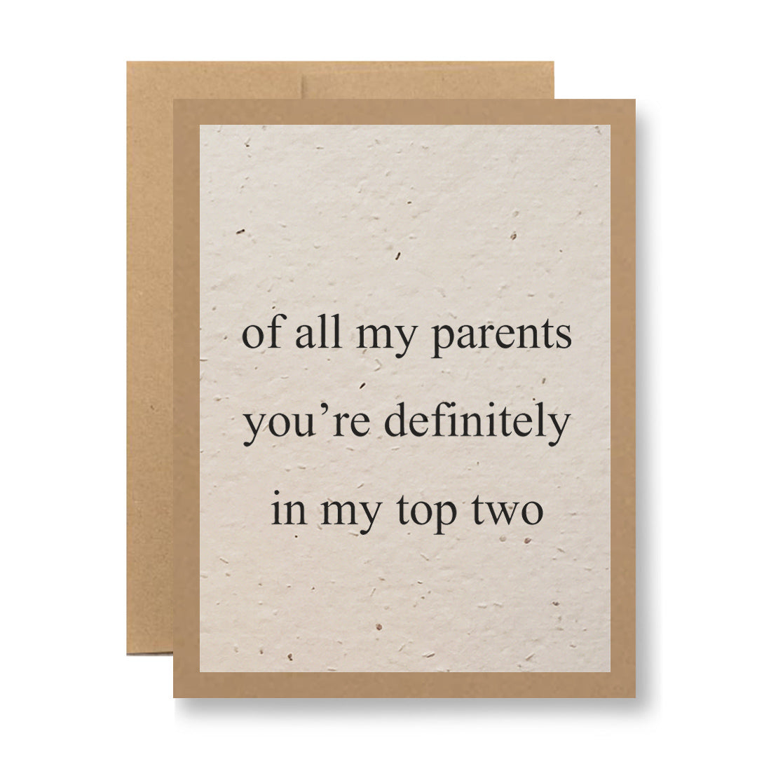 Plantable Greeting Card - ...you're definitely in the top two