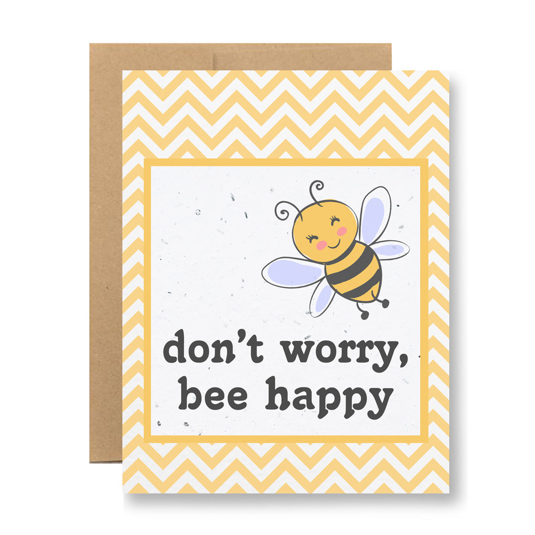 Plantable Greeting Card - Don't worry, bee happy