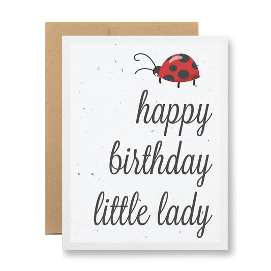 Plantable Greeting Card - Happy birthday little lady