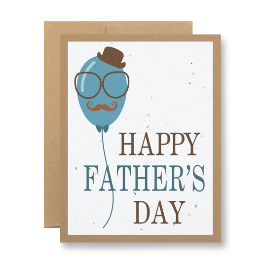 Plantable Greeting Card - Happy Father's Day {blue balloon}