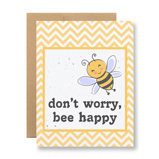 Plantable Greeting Card - Don't worry, bee happy