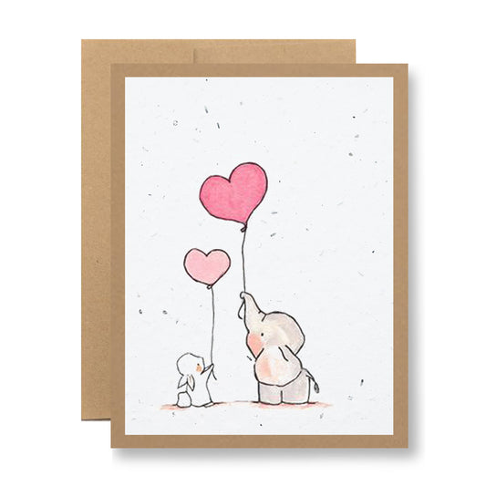 Plantable Greeting Card - {friends with heart balloons}