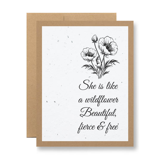 Plantable Greeting Card - She is like a wildflower...