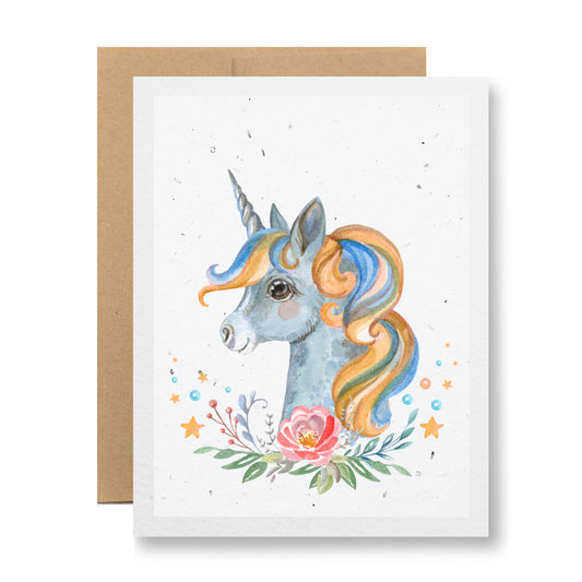 Plantable Greeting Card - {watercolor unicorn}