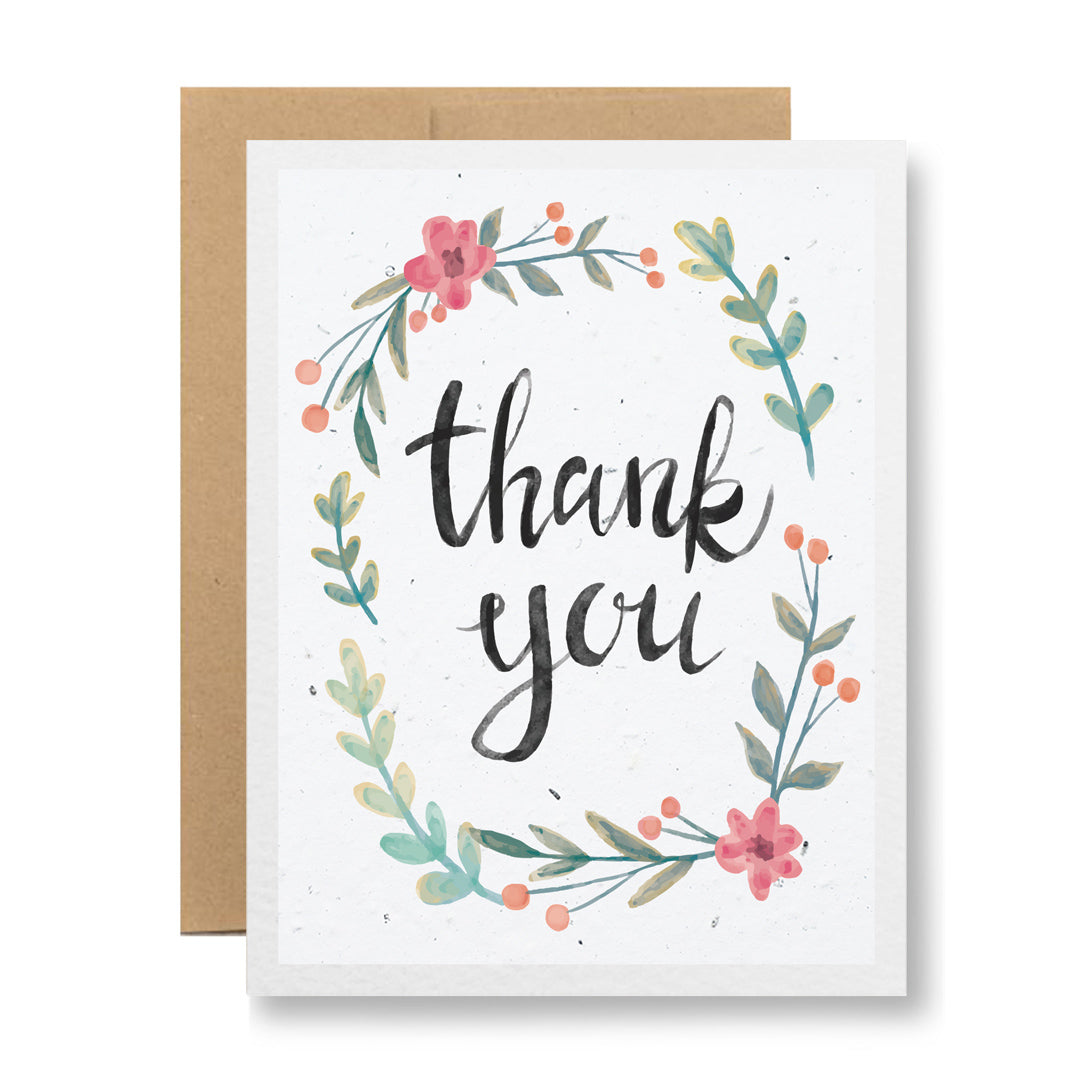 Plantable Greeting Card - Thank You {watercolor}