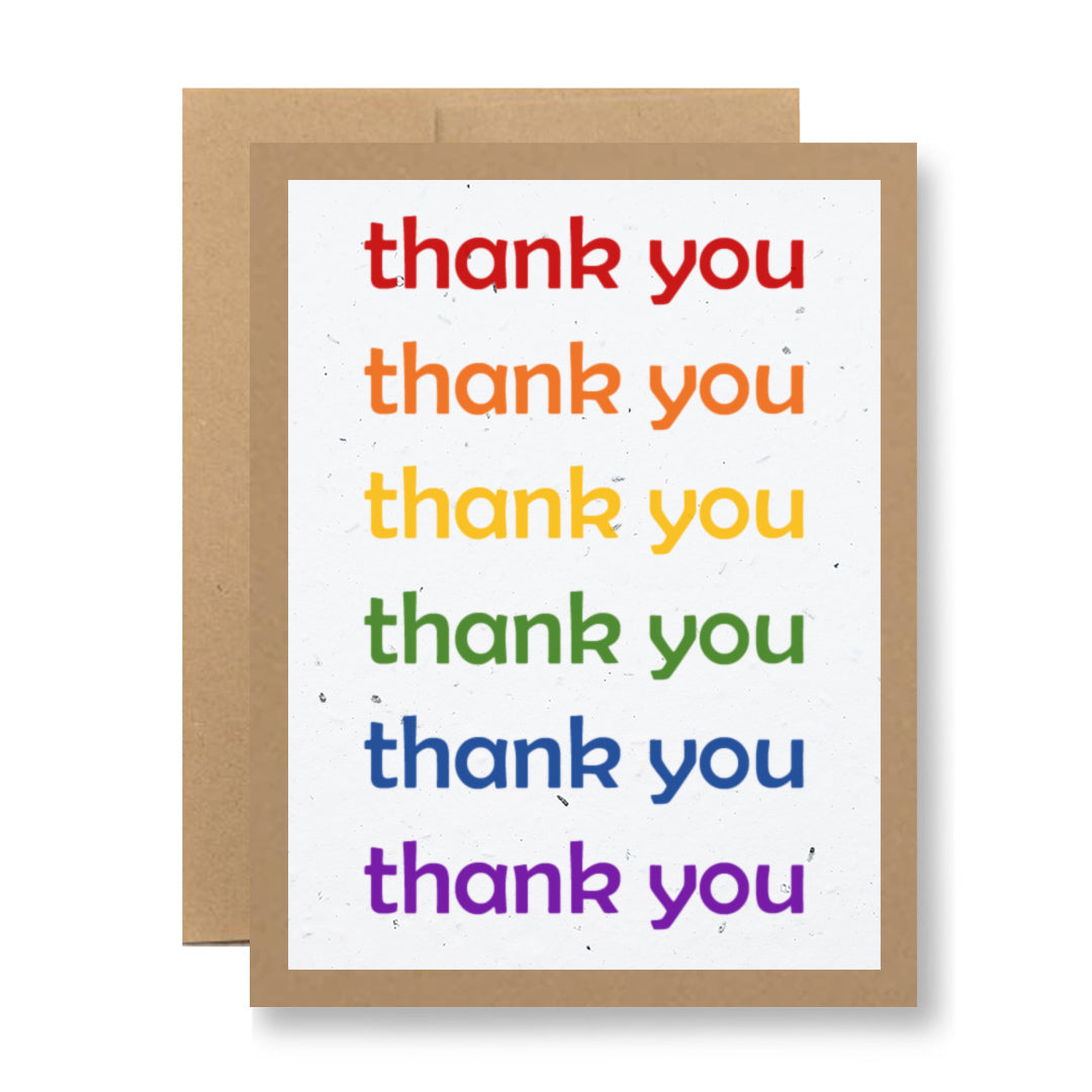 Plantable Greeting Card - Thank You {rainbow}