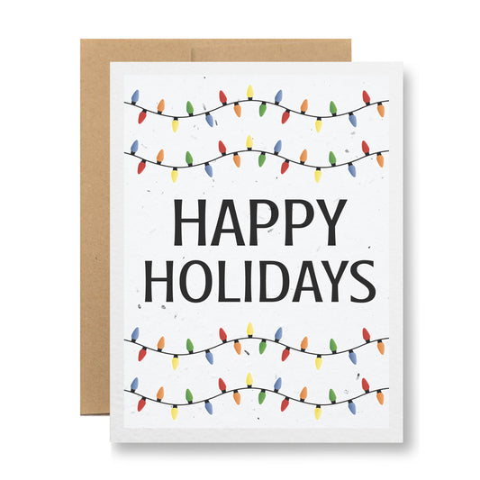 Plantable Greeting Card - Happy Holidays {strings of lights}